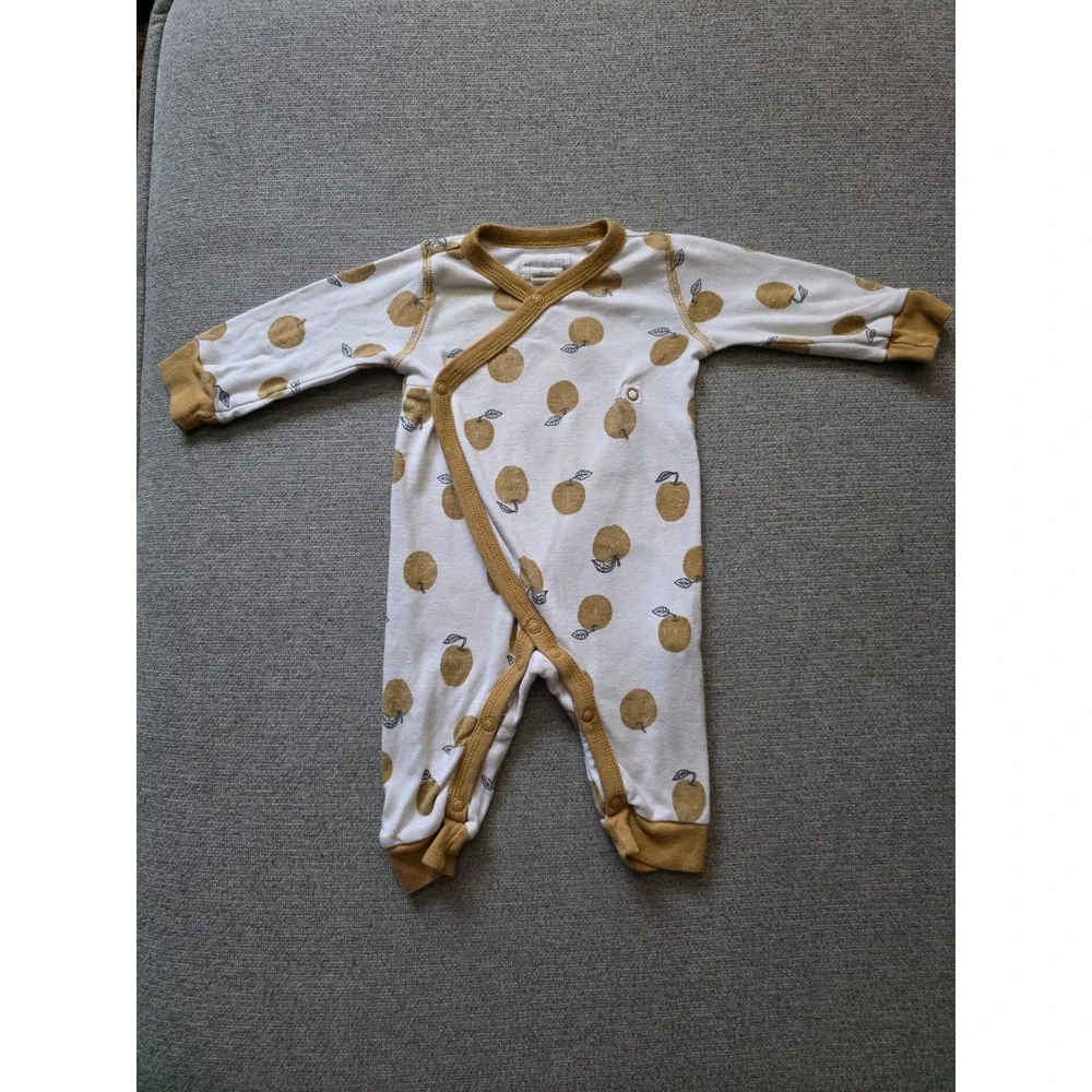 Little Planet by Carters Organic Cotton Apple Print Kimono Sleep Play Romper 3M